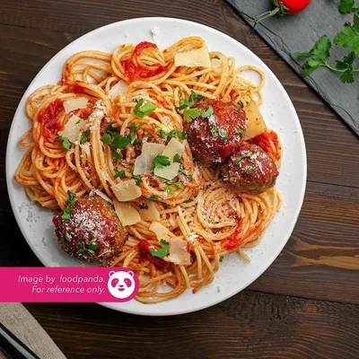 PT07. Spaghetti Meatball - Village Grill Menu