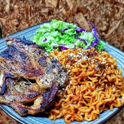 PT18 Samyang Carbonara With Lamb Shoulder - Village Grill Menu