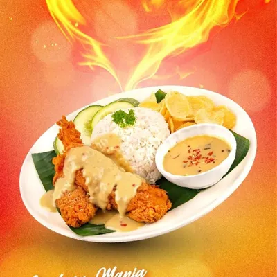 Salted Egg Buttermilk Spicy Tenders with Rice - Pop Meals Menu