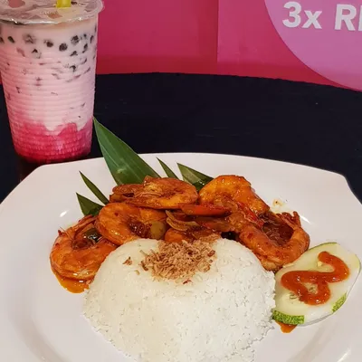 Sambal Prawn With Rice & Drink - Restoran Sempelang Menu
