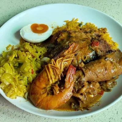 Set 8 - Nasi Briyani Udang & Sotong Kari - Hameediyah Menu