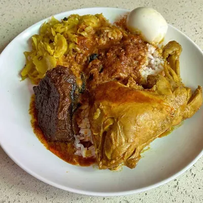 Set H - Nasi Ayam Kari & Daging Rendang Set - Hameediyah Menu