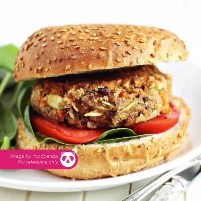 SK Royal Vegan Burger - Saiva Kitchens Menu