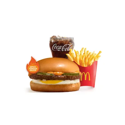 Spicy Beef Burger with Egg Medium McValue Meal - McDonald's Menu