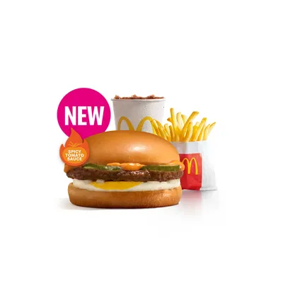 Spicy Beef Burger with Egg Small Meal - McDonald's Menu