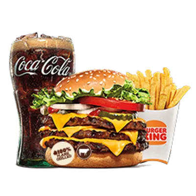 Triple Whopper Jr with Cheese Medium Meal - Burger King Menu