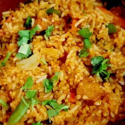 Vege Mutton Masala Claypot Rice - Saiva Kitchens Menu